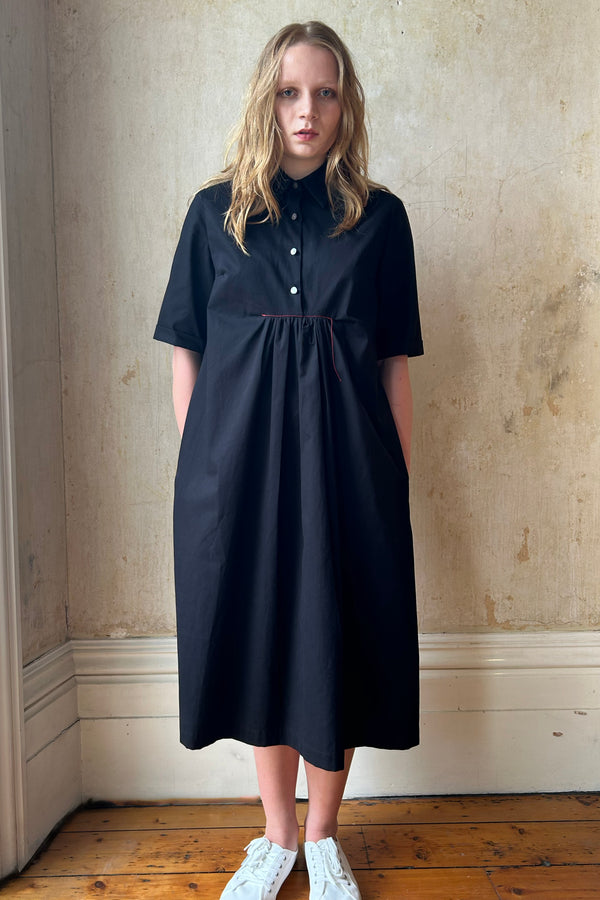 UTILITY DRESS: COTTON TWILL - BLACK